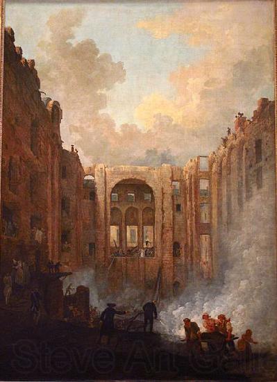 Hubert Robert Incendie de l'Opera France oil painting art